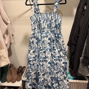 Floral Blue Midi Dress